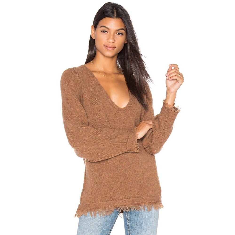 Free People Tunic Sweater Frayed Fringed Oversized Western Boho Sz XS